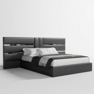 Cama Estofada de Casal Esther (Cabeceira Longa) + Colchão Opc. Cama Estofada de Casal Esther (Cabeceira Longa) + Colchão Opc.