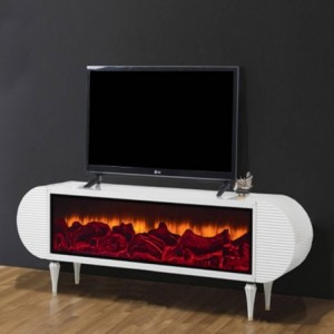 Base Tv c/ Ef. Lareira e Sis. Som Inc. Liva (180x60x36cm) Base Tv c/ Ef. Lareira e Sis. Som Inc. Liva (180x60x36cm)