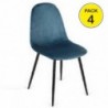 Pack 4 Cadeiras Córdoba (Veludo Azul)