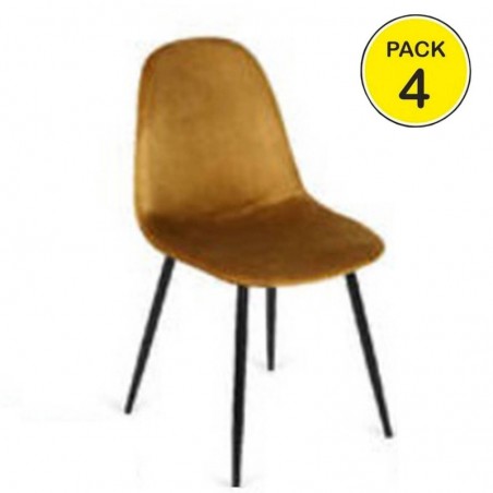 Pack 4 Cadeiras Córdoba (Veludo Dourado)