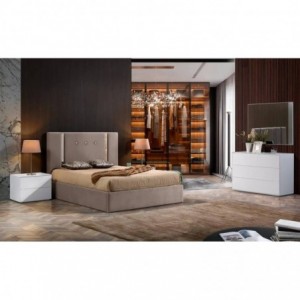Cama de Casal Estofada Nádia + Colchão Opc. Cama de Casal Estofada Nádia + Colchão Opc.