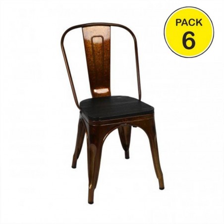 Pack 6 Cadeiras Liv (Castanho)