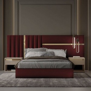 Cama Estofada de Casal Heloisa (Cabeceira Longa) + Colchão Opc. Cama Estofada de Casal Heloisa (Cabeceira Longa) + Colchão Opc.