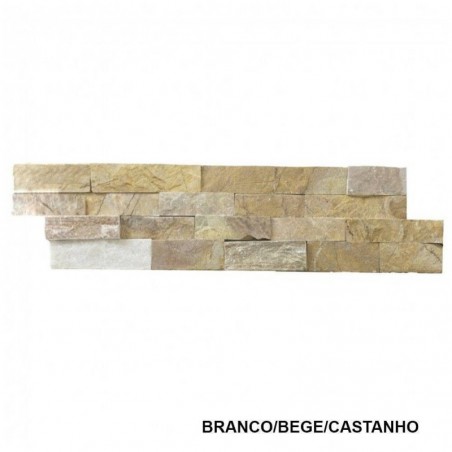 Pedra Natural Branco/Bege/Castanho Ref. 114123 15x55cm - Caixa c/ 0.413 m² (53,27€/m²)