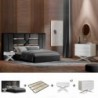 Pack Quarto Completo Bianca + Estrado + 2 Mesas de Cabeceira e Cómoda Shine