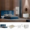 Pack Quarto Completo Bianca + Estrado + 2 Mesas de Cabeceira e Cómoda Shine