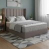 Cama de Casal Estofada Talita + Estrado, Sistema Elevatório e Fundos + Colchão Opc.