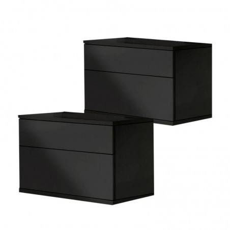 Pack 2 Mesas de Cabeceira One (Preto)