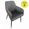 Pack 4 Cadeiras Riga II (Cinza Escuro c/ Pernas Pretas)