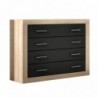 Pack Quarto Completo Lara c/ Sommier (Cambria/Grafito) + Colchão Premium 17HR (190x150cm)
