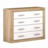 Pack Quarto Completo Lara c/ Sommier (Cambria/Branco) + Colchão Premium 17HR (190x150cm)