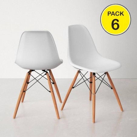 Pack de 6 Cadeiras Dinamarca (Branco)