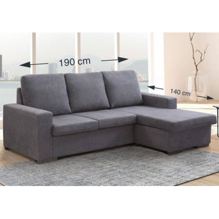 Sofá 2L + Chaise Long Reversível London (190x140cm)