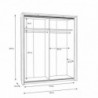Roupeiro 2 Portas de Correr Clair (c/ Luz LED)