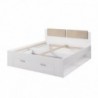 Pack Cama Galaxy (Branca) c/ 2 Mesas de Cabeceira + Estrado (200x160cm)
