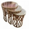 Conjunto de Mesa de Centro Rattan