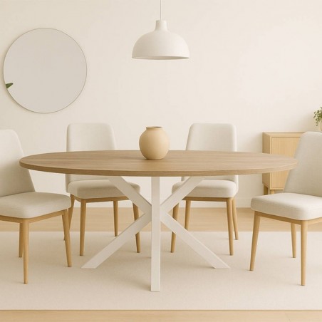 Mesa de Jantar Fixa Oval Stacy (140x80x75cm)