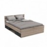 Pack Cama Michigan (Carvalho/Cinza) + Estrado + Colchão Basic 15HR (190x140cm)