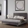 Cama de Casal Larissa c/ Base Fixa e Pés de Inox
