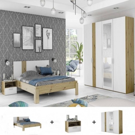 Pack Quarto Completo Heliodor c/ Roupeiro (200x160cm)