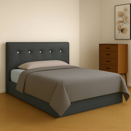 Cama de Casal Estofada c/ Cristais Malibu + Colchão Opc.