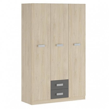 Roupeiro 3 Portas de Bater + 2 Gavetas Donald