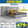 Super Pack Priscila (Cabeceira Longa) + Colchão Back Ortopédico