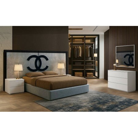 Cama de Casal Clock & Clock (Cabeceira Longa) + Colchão Opc.