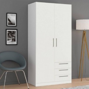 Roupeiro 2 Portas de Bater + 3 Gavetas Teckno Roupeiro 2 Portas de Bater + 3 Gavetas Teckno