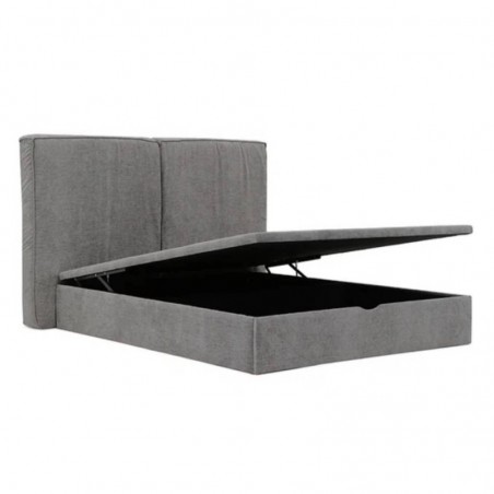 Pack Cama de Casal Estofada Dubai + Estrado, Sistema Elevatório e Fundos (Cabeceira Longa) + Colchão Opc.