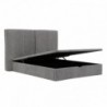 Pack Cama de Casal Estofada Dubai + Estrado, Sistema Elevatório e Fundos (Cabeceira Longa) + Colchão Opc.