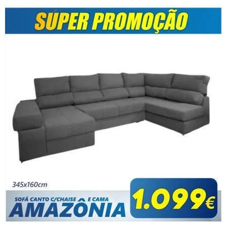 Sofá Canto c/ Chaise Long e Cama Amazônia (345x160cm)