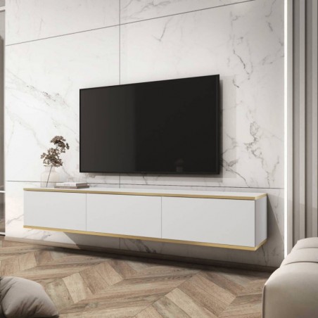 Base Tv Suspensa + 3 Portas Oro