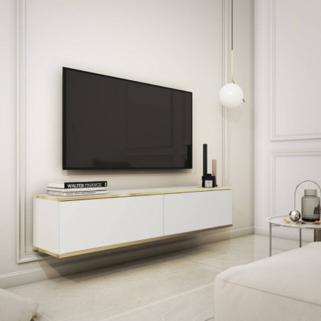 Base Tv Suspensa + 2 Portas Oro