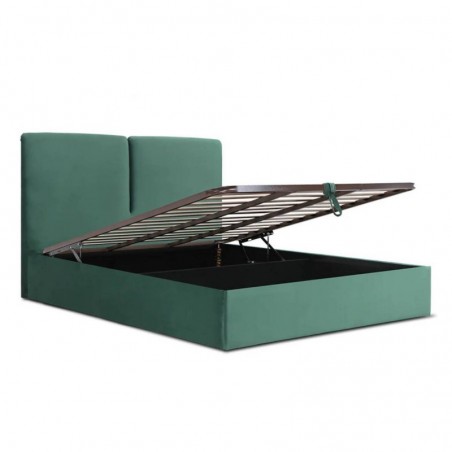 Cama de Casal Estofada Madalena + Estrado, Sistema Elevatório. + Colchão Opc.
