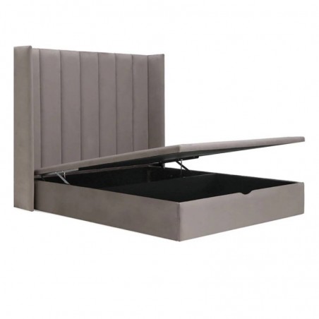 Pack Cama de Casal Estofada Abas Vertical (Cabeceira Longa) + Estrado, Sistema Elevatório e Fundos + Colchão Opc.