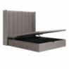 Pack Cama de Casal Estofada Abas Vertical (Cabeceira Longa) + Estrado, Sistema Elevatório e Fundos + Colchão Opc.