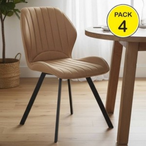 Pack de 4 Cadeiras Delaware (Marrom Canela) Pack de 4 Cadeiras Delaware (Marrom Canela)