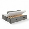 Pack Cama Dupla Infantil Mia + Colchão Doctor Back Ortopédico 200x80cm (Antracite)