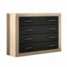 Pack Quarto Completo Lara c/ Sommier (Cambria/Grafito) + Colchão Premium 17HR (190x150cm)