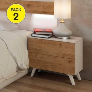 Pack 2 Mesas de Cabeceiras Soto (Andersen Pino/Roble)