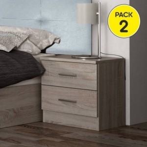 Pack 2 Mesas de Cabeceira 2 Gavetas Atlanta (Cambria)