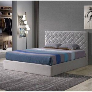 Cama Estofada de Casal Kiara + Colchão Opc.