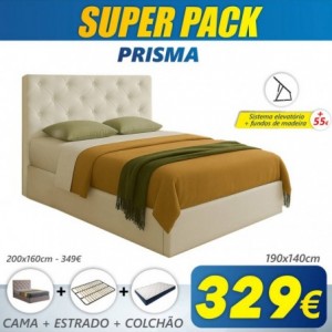 Super Pack Cama Prisma + Estrado + Colchão Back Ortopédico