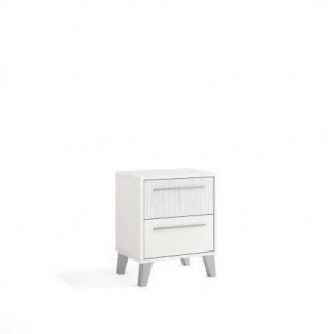 Mesa de Cabeceira 2 Gavetas Ares c/ Pés