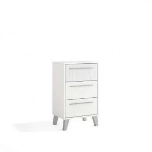 Mesa de Cabeceira 3 Gavetas Ares c/ Pés