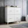 Sala Completa Sanna 1 (Branco Brilhante/Dab Sonoma)