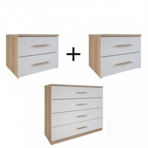 Pack 2 Mesas de Cabeceira + Cómoda Selena