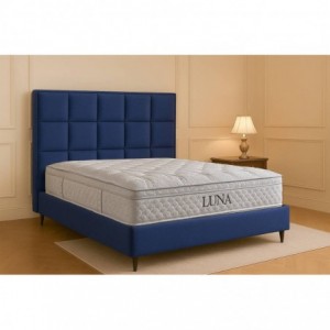 Cama Estofada Casal Luna 2 (c/ Estrado + Sistema Elevatório) + Colchão Opc.