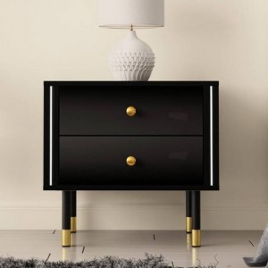 Pack 2 Mesas de Cabeceira Cristal (Preto)